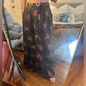 Anthropologie Black Dress with Orange Accents